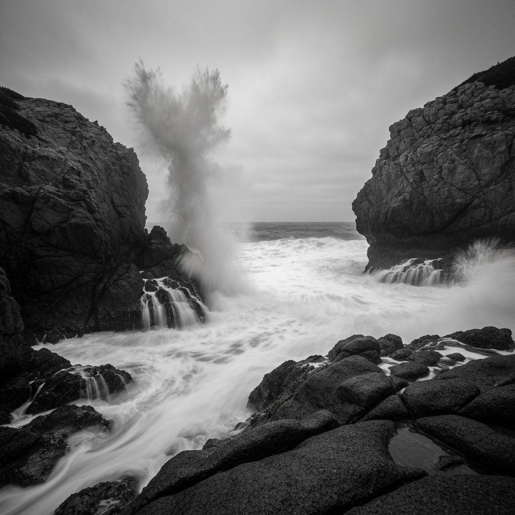A dark tidal coast under a moving storm front